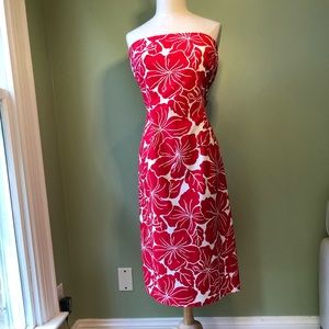 The Limited Stretch Strapless Floral Print Dress